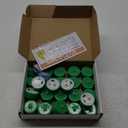 LANKER 24 Pack LED Tea Lights Candles, Flickering Green Flameless Tealights, Long Lasting Battery Operated Fake Candles, Decoration for Halloween and Christmas (Green - 24pcs)