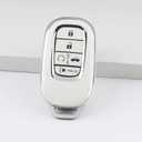 1797 Key Fob Cover for Honda Civic 2022 2023 CR-V HR-V Accessories Car Remote Case Shell Protector Women Men 5 Button White Silver TPU