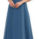 Wedtrend Women's Sequin Dresses Sparkly Glitter Dress Split Sleeves Formal Dresses Maxi Evening Dress (Blue, M)
