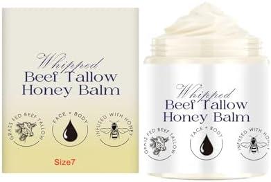 GDBadais Beef Tallow for Skin,Organic Grass Fed Whipped Beef Tallow Moisturizer
