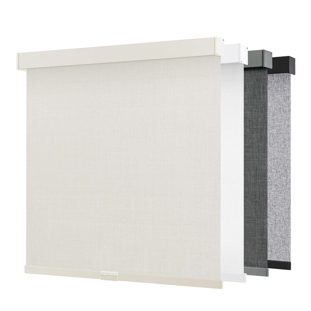 AOSKY Cordless Blackout Roller Shades, 31.5" W x 72" H, Linen Cream 2 Pack