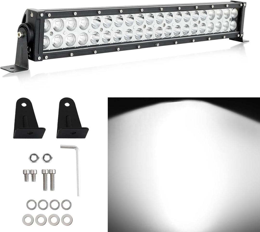 22 Inch 120W 12000Lm Led Light Bar High Intensity Spot Flood Combo Off Road Lights Work Lights Automotive Light Bars Driving Lights for Pickup Trucks ATV UTV 4x4 SUV 12-24V IP68 Waterproof