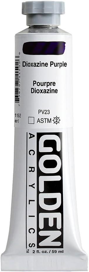 Heavy Body Acrylics by GOLDEN, Dioxazine Purple, 2 fl. oz. Tube, Professional Acrylic Paint, Transparent