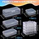 VTG Bead Organizer Box, 84 Pcs Small Plastic Containers with Lids, 4-Tier Stackable Storage Box, Clear Organizers for Jewelry Toys Craft Storage