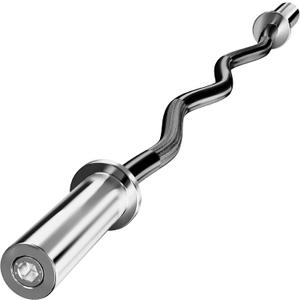 Holleyweb 2 Inch EZ Curl Bar for Biceps, Squats, Bench Press - Olympic Bar for Weightlifting & Powerlifting (47in/300lbs, Black)