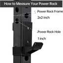 J Hooks for 2" x 2" Power Rack, Rubber Pad J-Hook for Power Cage, Bottom Reinforced Steel J Cups for Squat Rack, Heavy Duty Barbell Holder, Black