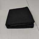 MIYE Pleated Waffle Weave Bed Skirt, Tailored Dust Ruffle 12 Inch Drop Easy Fit, Machine Washable (Black, Twin - 12" Drop)