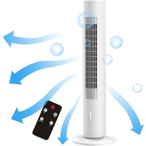 3 In 1 Portable Air Cooler, 70 Oscillating Fan, Tower Fan with Remote Control, Bladeless Floor Fan, 12H Timer, 3 Speeds, 4 Ice Packs, Air Conditioner Portable for Room Office (Size : 2000 air volume