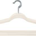 Simplify Slim Velvet Clothes Hangers | 25 Pack | Non-Slip | Shirts | Suit | Pants | Dresses | Garments | Closet Storage & Organization | Durable | Ivory