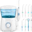 FC166 Water Flosser for Teeth/Braces, 600 ml Large Capacity, 10 Adjustable Pressures,8 Home Nozzles Professional Oral Irrigator for Teeth Clean(White)
