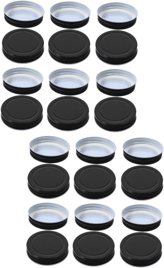 24pcs Sealing Metal Caps for Bottles Apothecary Jars Leakproof Tinplate Lid Covers for Food Storage Containers Jar Lids