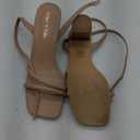Shoe'N Tale Strappy Heels for Women Square Toe Chunky Block Heels Ankle Buckle Heeled Sandals 9