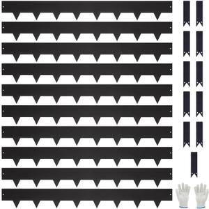 10-Pack Galvanized Steel Landscape Lawn Edging - 6.5 inch Height Black Powder Coated Bendable Metal Strips - Hammer-in Edge Border - Yard Pathway Divider 40 inch Each(33Ft Total), #LYLB65BK-US