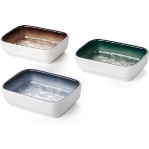 Ceramic Feeding Bowls for Small Animals, Ideal for Hamster, Guinea Pig, Hedgehog and Gerbil (Blue + Green + Brown)