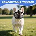 French Bulldog Muzzle, Soft Mesh Short Snout Dog Muzzle with Eye Hole for Biting, Chewing, Barking (XS, Black)