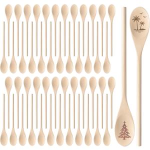 50 Pcs 12 Inch Long Handle Wooden Craft Spoons, Wooden Decorative Spoon for Crafts, Bulk Wood Spoons for DIY Crafts, Drawing, Carving, Decoration  30.5*4.1*1cm, 50