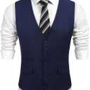 COOFANDY Mens Suit Vest Formal Dress Vest Slim Fit Buesiness Wedding