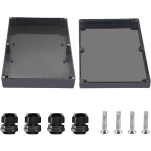 Project Box ABS Black Electrical Boxes IP67 Outdoor Waterproof Box Electronic Junction Box Power Enclosure with Cable Glands for DIY Project 11.4x8.3x2.5 inch (290 x 210 x63 mm)