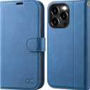 OCASE Compatible with iPhone 15 Pro Wallet Case, PU Leather Flip Folio Case with Card Holders RFID Blocking Kickstand [Shockproof TPU Inner Shell] Phone Cover 6.1 Inch 2023, Light Blue