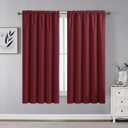CUCRAF Burgundy Red Blackout Curtains 54 inch Length 2 Panels Set, Rod Pocket Room Darkening Drapes for Bedroom Living Room, Insulated Thermal Light Blocking Window Curtain (W52 x L54 Inch) 