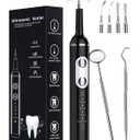Plaque Remover for Teeth, Dental Cleaning Kit Tartar Remover for Teeth with LED Light & 5 Modes, Rechargeable Dental Cleaner, 4 Replaceable Heads