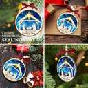 HEXMOZ Nativity Scene Christmas Ornaments - Catholic Religious Gifts for Women, Men - Christian Ornaments for Christmas Tree, Nativity Decorations Festive Faith Ideas - Xmas Holiday Ornaments 2025