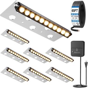 ZZXX All-in-One Retaining Wall Lights 5W LED Hardscape Lighting, 12V-24V Low Voltage Step Lights 3000K, IP68 Waterproof Outdoor Landscape Lights for Patio Walls Stairs Decor, 7.87 Inch Lights 8-Pack