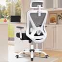 FelixKing Office Chair, Comfortable Mesh Home Office Desk Chairs with Adjustable Headrest & Lumbar Support, 330 LBS Capacity High Back Swivel Ergonomic Computer Chair for Home Work,White