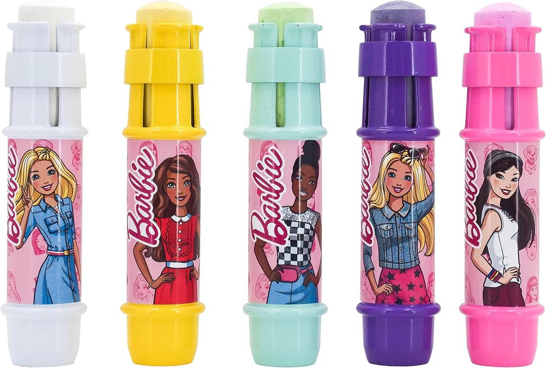 Sunny Days Entertainment Barbie Jumbo Chalk Holders | 5 Chalk Sticks with Holders for Kids | Barbie Outdoor Toys