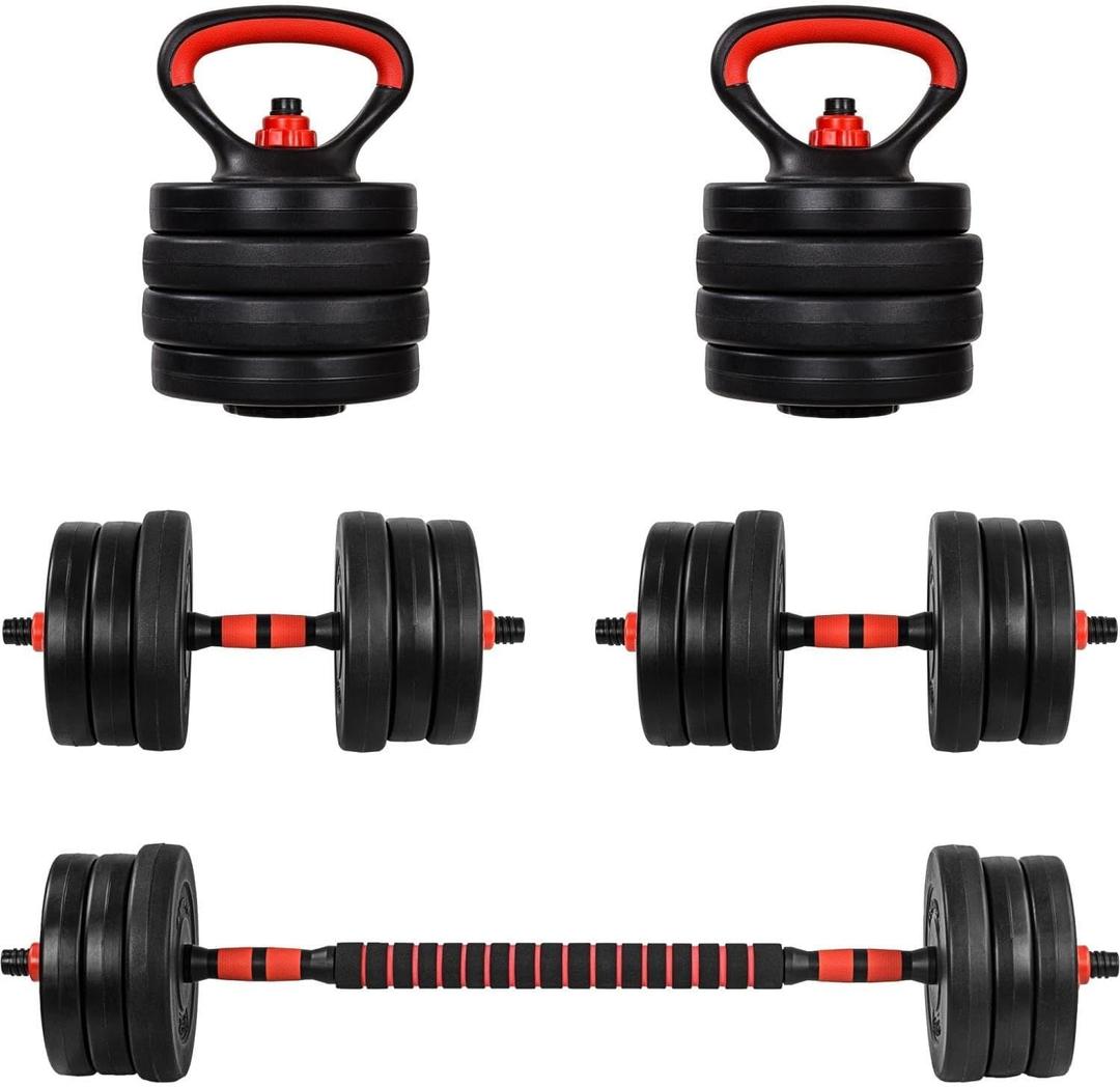 Dumbbells Set 6-in-1, 20/30 kg, Adjustable, Plastic, Push Up Handles