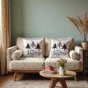 Merry Christmas Tree Pillow Covers 18x18, Winter Home Decor, Red and Green Plaid Leopard Xmas Tree Snowflake Decorative Pillow Covers for Couch Sofa Bedroom Living Room Home (Style02)