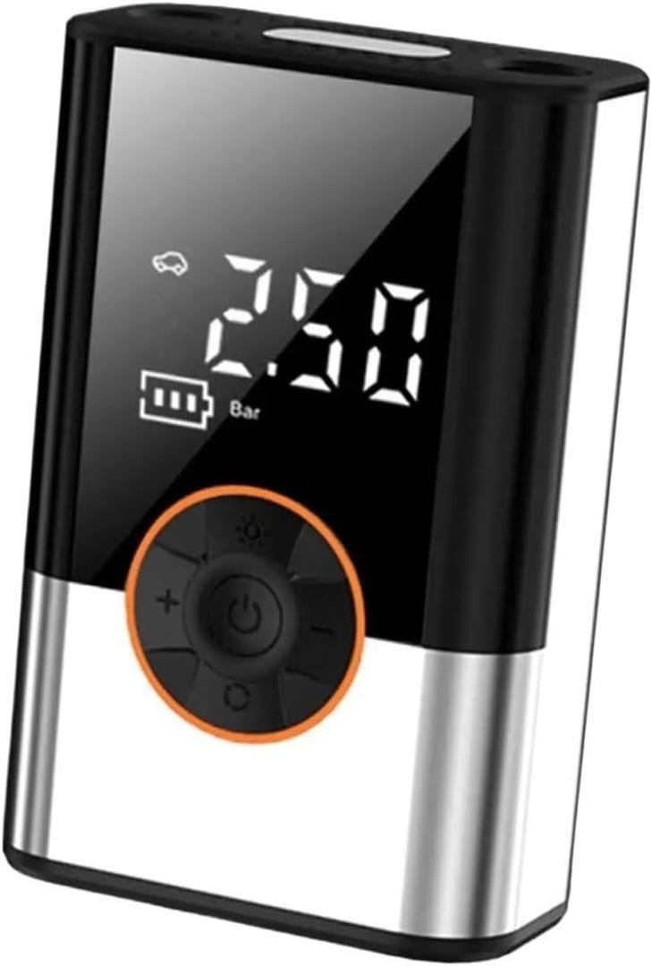 Compact Tire Pump Portable Air Compressors, Fast Inflation Tire(Silver Orange Circle)
