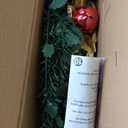 JOYHALO Pre Decorated Pop Up Christmas Tree 7ft with 200 Warm White and Multicolor Lights, Easy Setup Artificial Folding Pre Lit Tinsel Christmas Tree, Collapsible Xmas Tree for Holiday Party Golden