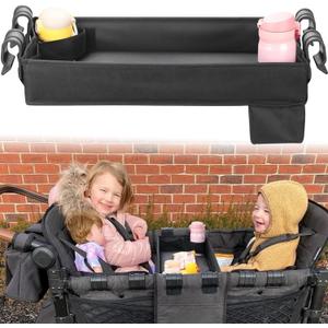 Stroller Snack Tray for Wonderfold Wagon W4 Series with Anti-Spill Cup Holders - Reinforced Frame Food Activity Tray, Waterproof Oxford Fabric,Stroller Attachment for Kids' Snacks & Drinks