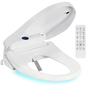Bidet Toilet Seat, Electric Smart Heated Toilet Seat with Instant Warm Water & Dryer, Multiple Spraying Modes, Self-Clean Nozzle,Remote Control, Night Light, Soft Closed Toilet Lid