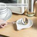 LAUCHUH Spoon Rest, Large Ceramic Spoon Holder for Kitchen Counter Spatula Rest Heat-Resistant Spoon Rest for Stove Top Cooking Utensil Holder, Farmhouse Kitchen Dcor for Mother's Day, Cream, 5 Inch