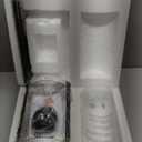 Farmhouse Pendant Light Fixtures, 1-Light Rustic Oak White Pendant Light Fixtures, Mini Glass Hanging Lighting with Rod for Kitchen Island Bar Bedroom, Adjustable Length, OS-3015