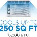 BLACK+DECKER Window Air Conditioner 6,000 BTU, AC Window Unit Cools Up to 250 Square Feet, AC Unit with Remote Control, 3 Cooling Speeds and Fan Only Function, BWAC06WTB, White