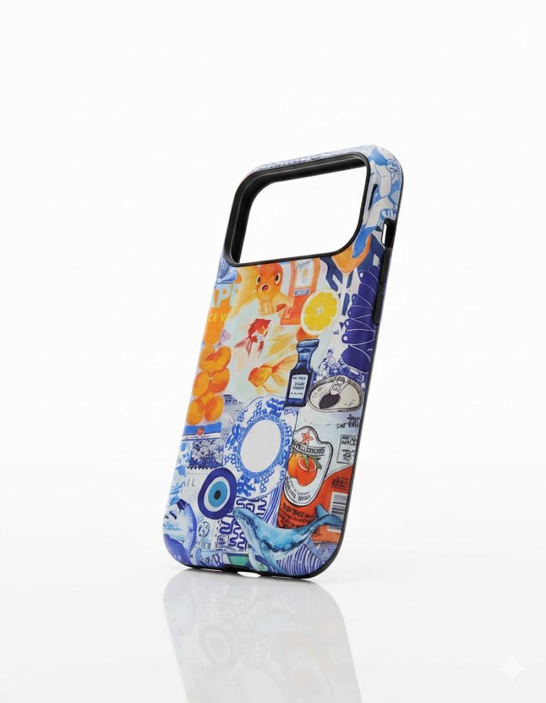 Case for iPhone 17 Pro,Fits Frosted Case Design for Girl Women, Fish European Collage Blue Phone Case for Girl Women Boy Men, Scratch Resistant Shockproof Cover Case