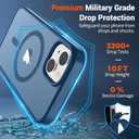 SUPFINE Magnetic for iPhone 15 Case (Compatible with MagSafe) (Military Grade Drop Protection) Slim Translucent Matte Shockproof with Anti-Fingerprint Phone Case,Deep Blue