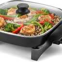 Elite Gourmet 6 Qt Electric Skillet, CERALAST™ Ceramic Nonstick Pan, 1200W
