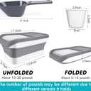 Pet Food Storage Containers, Collapsible Cat Food Container with Transparent Sliding Lid,10-13 lb Plastic Dog Food Bin with Measuring Cup and Dog Food Scoop