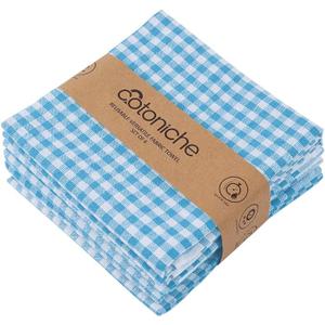 Cotoniche 6 Pack Dish Towels - Drying & Checkered (19" x 27") Cute, Absorbent, Reusable and Washable Versatile, Perfect as Bread and Kitchen Towel, Wash Cloth, Bar Towels - Blue