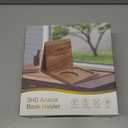 Wooden Book Stand for Reading Rest, Acacia Triangle Book Holder with Cup, Glasses, Pen & Phone Holder, Book Nook Reading Valet for Book Lover Gifts