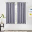 MYSKY HOME Grey Blackout Curtains 45 Inch Length for Kitchen Windows Gray Thermal Insulated Short Curtains Room Darkening Drapes Home Decoration with Grommets, 2 Panels Set, 52W x 45L, Grey