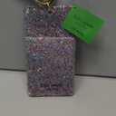 Kate Spade New York Id Badge Clip Key Chain, Sparkle Silicone Keychain Accessory and Suitcase Identifier, Multi Glitter