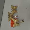SOFFEE DESIGN Butterfly Gold Metal Wall Rack, Tiered Entryway Organizer with 3 Hooks, Fluttering Wing Design for Keys