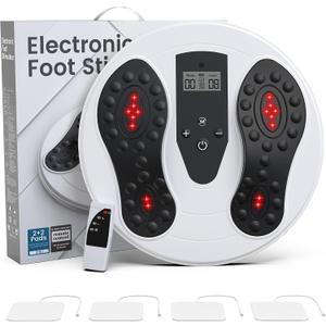 EMS Foot Massager with Infrared Therapy for Neuropathy,Foot Circulation Stimulator for Pain Relief,10 Modes & 20 Strengths for Plantar Fasciitis,Swelling,Cramps,RLS