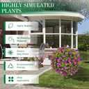 25" Artificial Boxwood Topiary Ball Trees with Purple RoseFlowers, Set of 2 UV Resistant No Fade Outdoor Faux Plants with Ground Spike, Fake Shrubs for Garden, Patio, Porch, Yard, Indoor