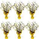 FUBININA 6 Pack 2026 Graduation Table Centerpiece Party Decoration Metallic Foil Spray Centerpiece Glitter Decor Star Tabletop for Graduation New Year Birthday Holiday Party Favor, Black and Gold